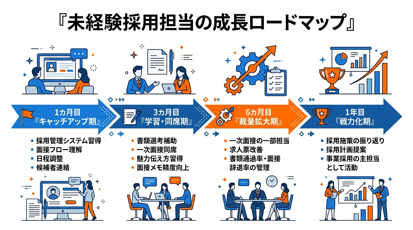 未経験採用担当の成長ロードマップ（1カ月目〜1年目）